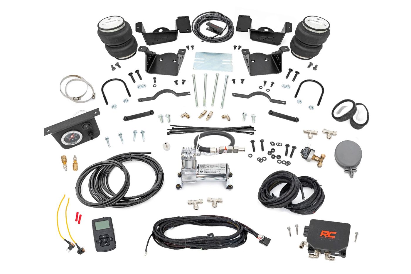 Rough Country Air Spring Kit w/compressor | Wireless Controller | Chevy/GMC 2500HD/3500HD (20-26)