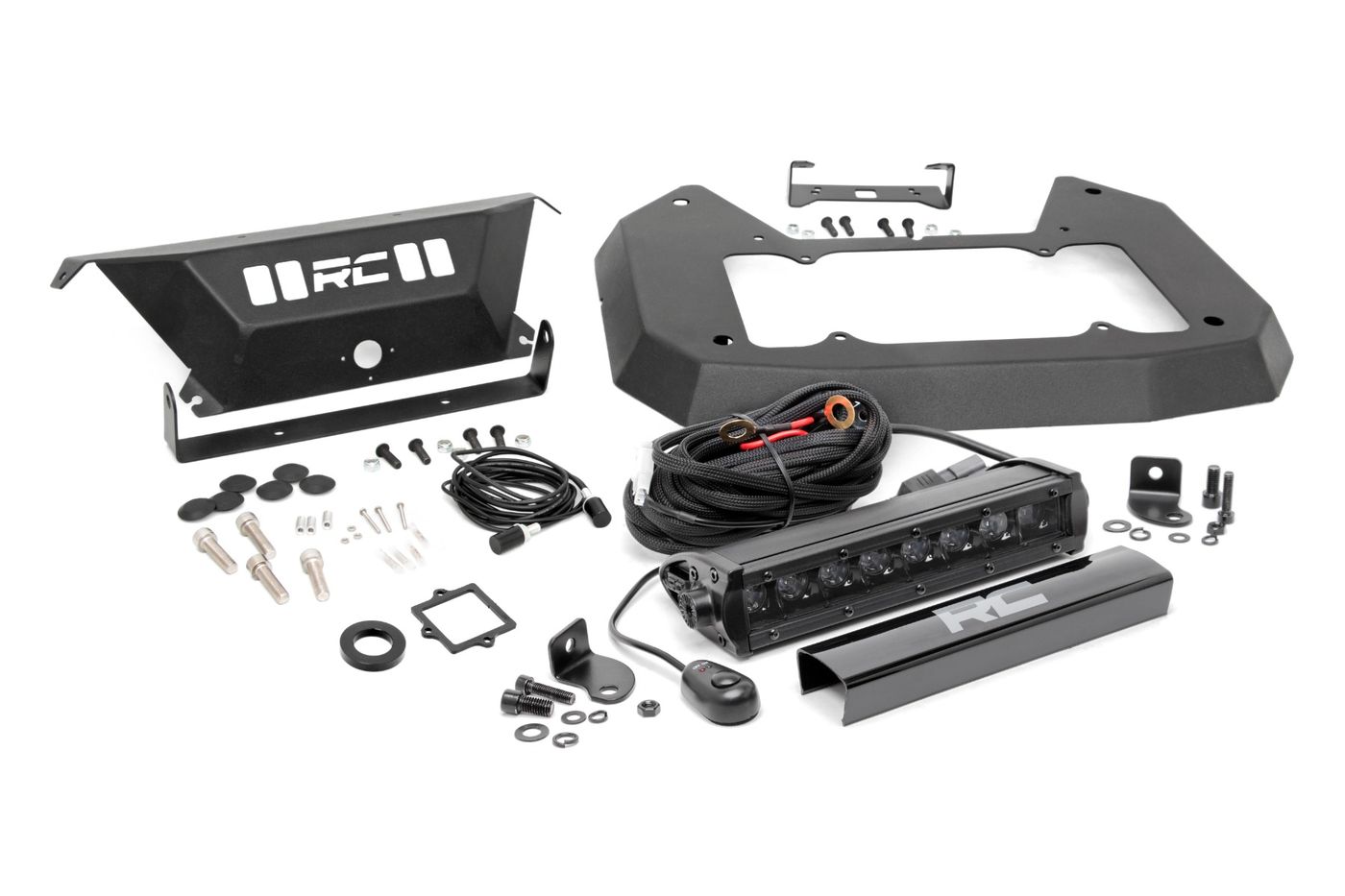 Rough Country Spare Tire Carrier Delete | 8 Inch BLK Ser LED | Jeep Wrangler JL (18-24)