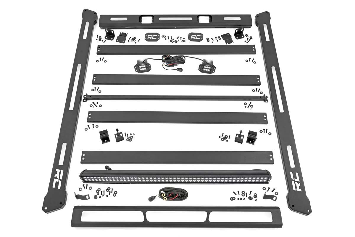 Rough Country Roof Rack | Black Series Lights | Jeep Wrangler JL (18-26)/Wrangler Unlimited (18-26)