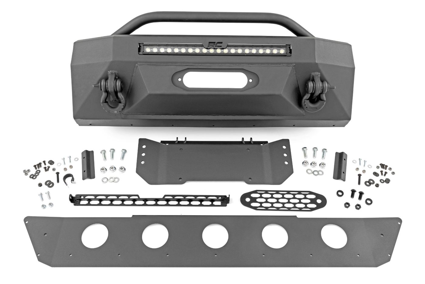 Rough Country Front Bumper | Hybrid | 20" Blk LED | Amber | Toyota 4Runner 2WD/4WD (14-24)