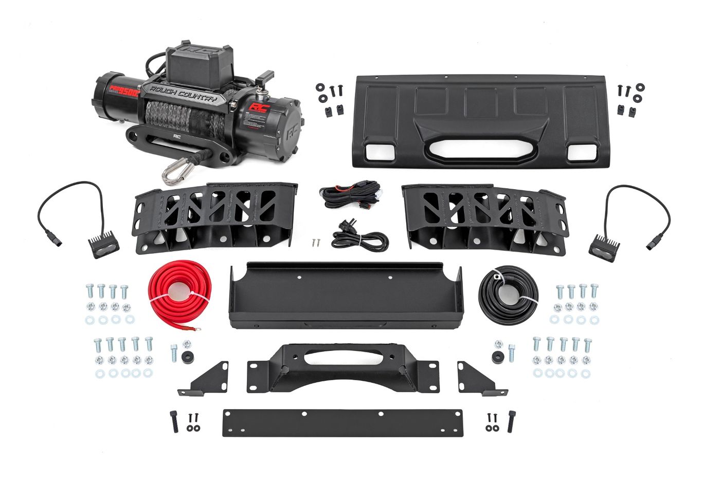Rough Country FXS Hidden Winch Mount | Yellow SAE | PRO9500S | Toyota Land Cruiser (24-26)