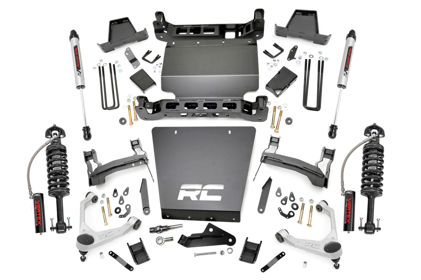 Rough Country 7 Inch Stamped Steel LCA Lift Kit | Forged UCA | Bracket | Vertex/V2 Shks | Chevy/GMC 1500 (16-18)