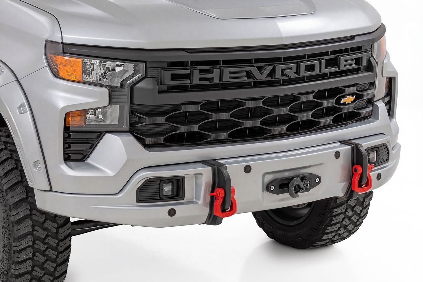 Rough Country Front FXS Bumper | 12000S | GAN Silver Ice Metallic | Chevy Silverado 1500 (23-26)