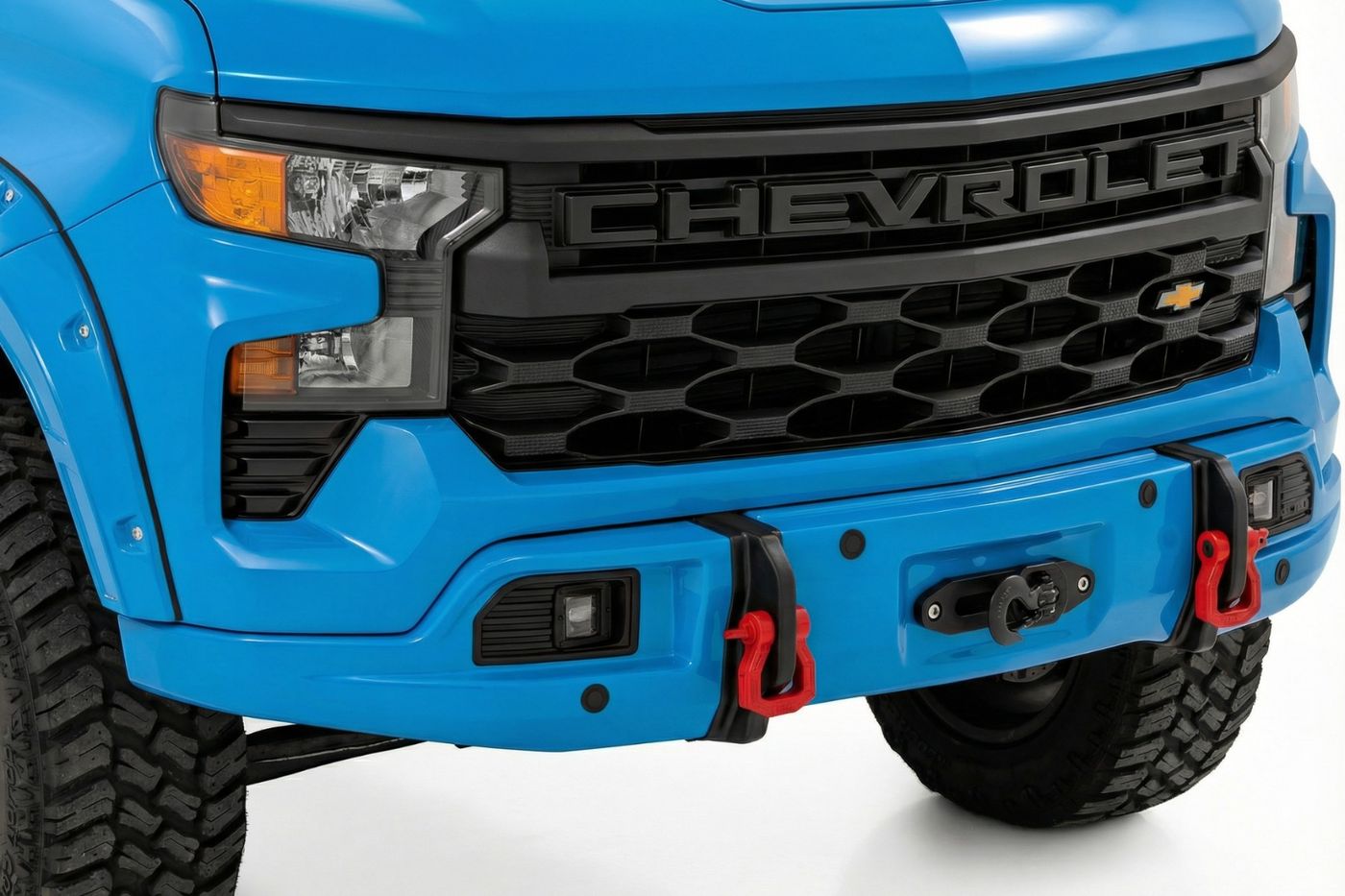 Rough Country Front FXS Bumper | 12000S | GLT Glacier Blue | Chevy Silverado 1500 (23-26)
