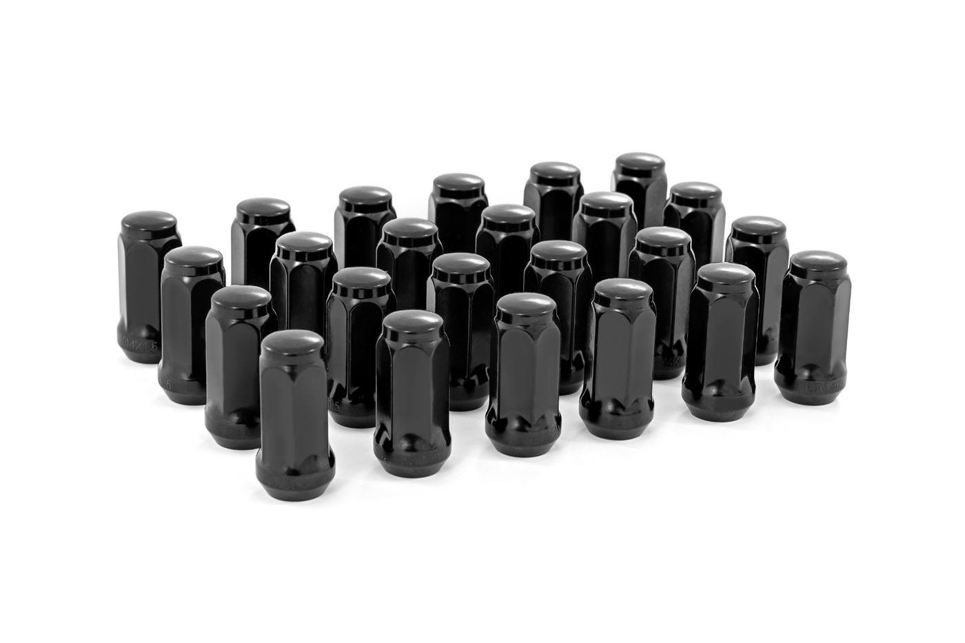 Rough Country M14 x 1.5 Lug Nut Set of 24 | Black | #141524CBLK