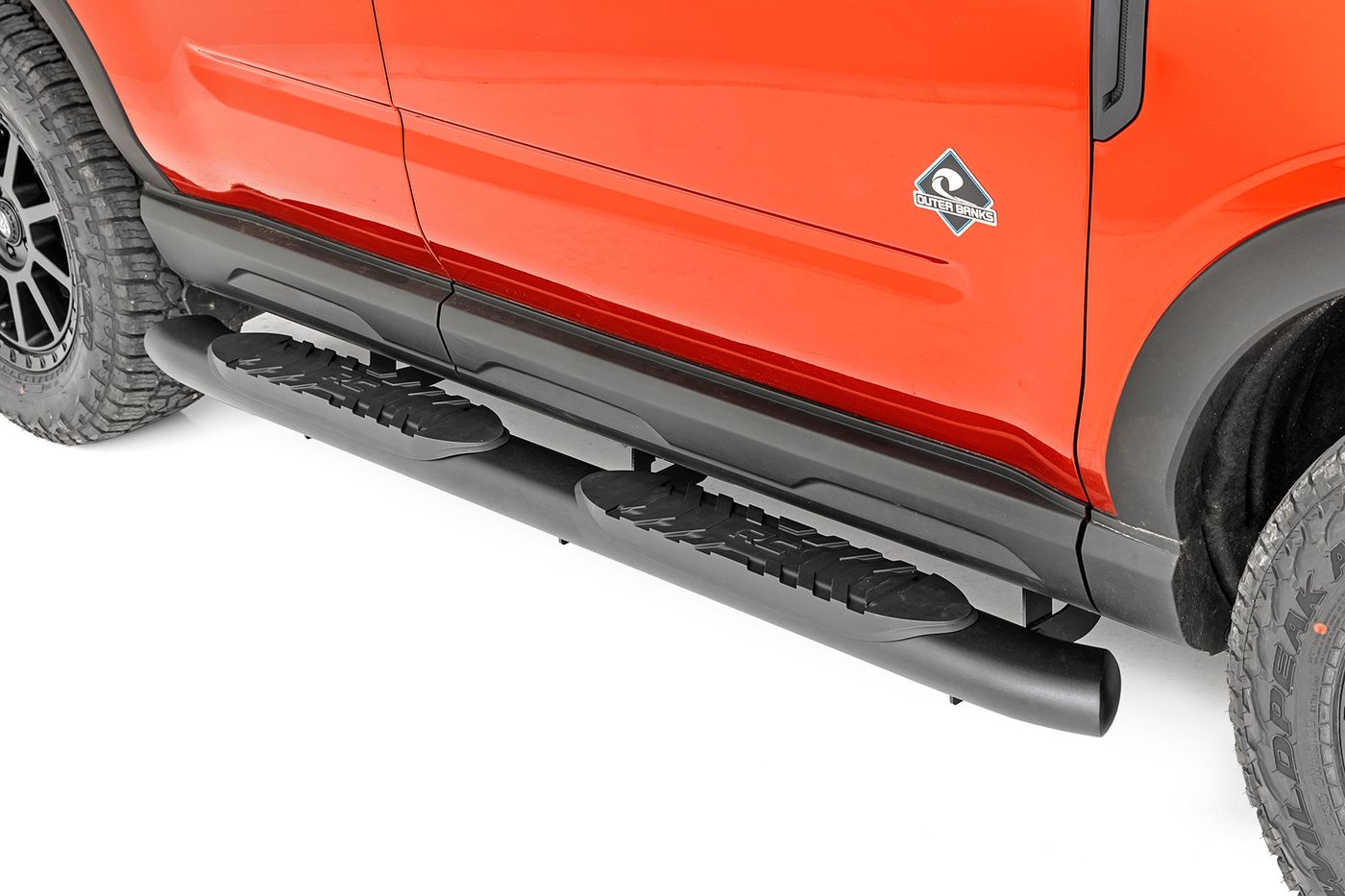Rough Country Oval Nerf Steps | Black | Ford Bronco Sport 4WD (2021-2026)