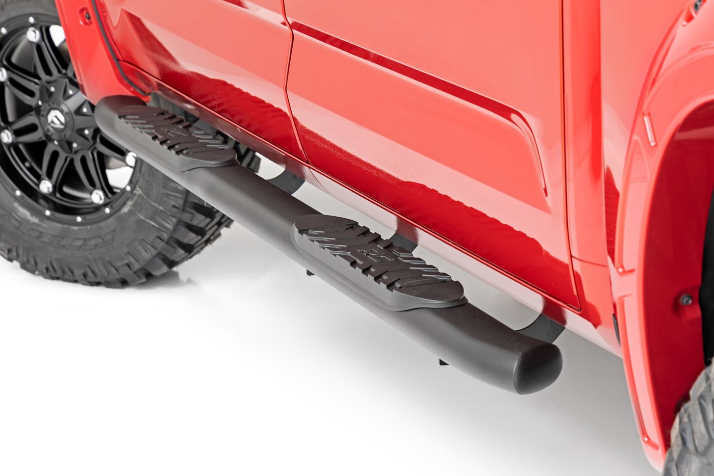 Rough Country Oval Nerf Steps | Crew Cab | Black | Toyota Tundra 2WD/4WD (2022-2026)