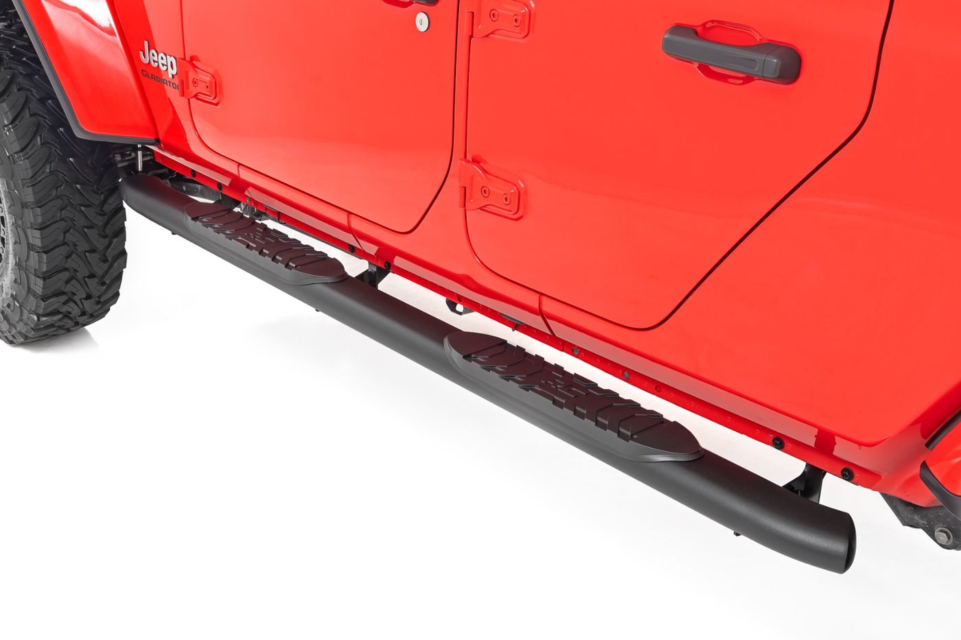 Rough Country Oval Nerf Steps | Black | Jeep Gladiator JT 4WD (2020-2026)