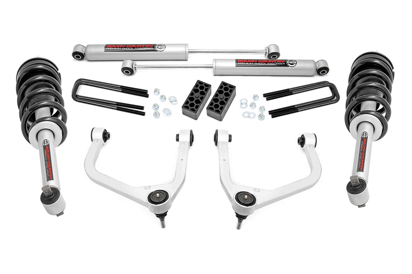 Rough Country 3.5 Inch Lift Kit | N3 Struts | Chevy Silverado 1500 2WD/4WD (2019-2024)