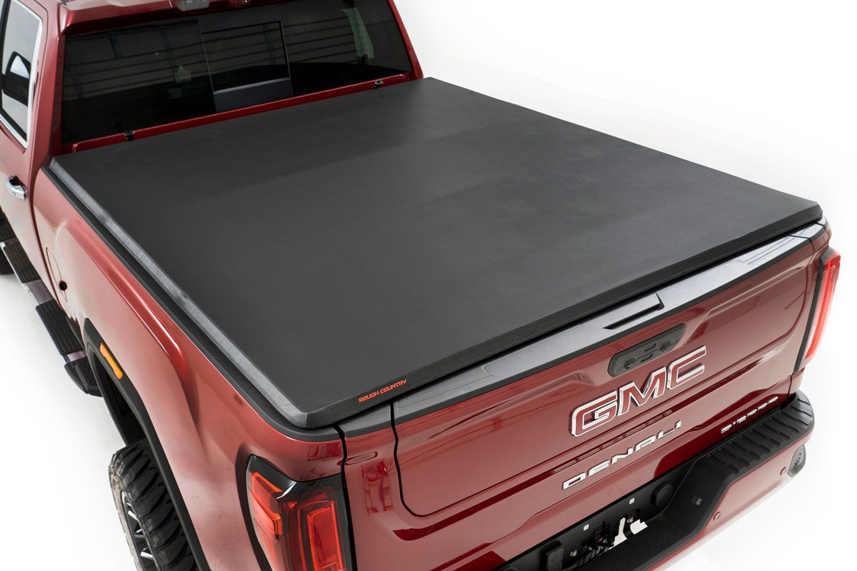 Rough Country Soft Tri-Fold Bed Cover | 6'9" Bed | Chevy/GMC 2500HD/3500HD (20-26)