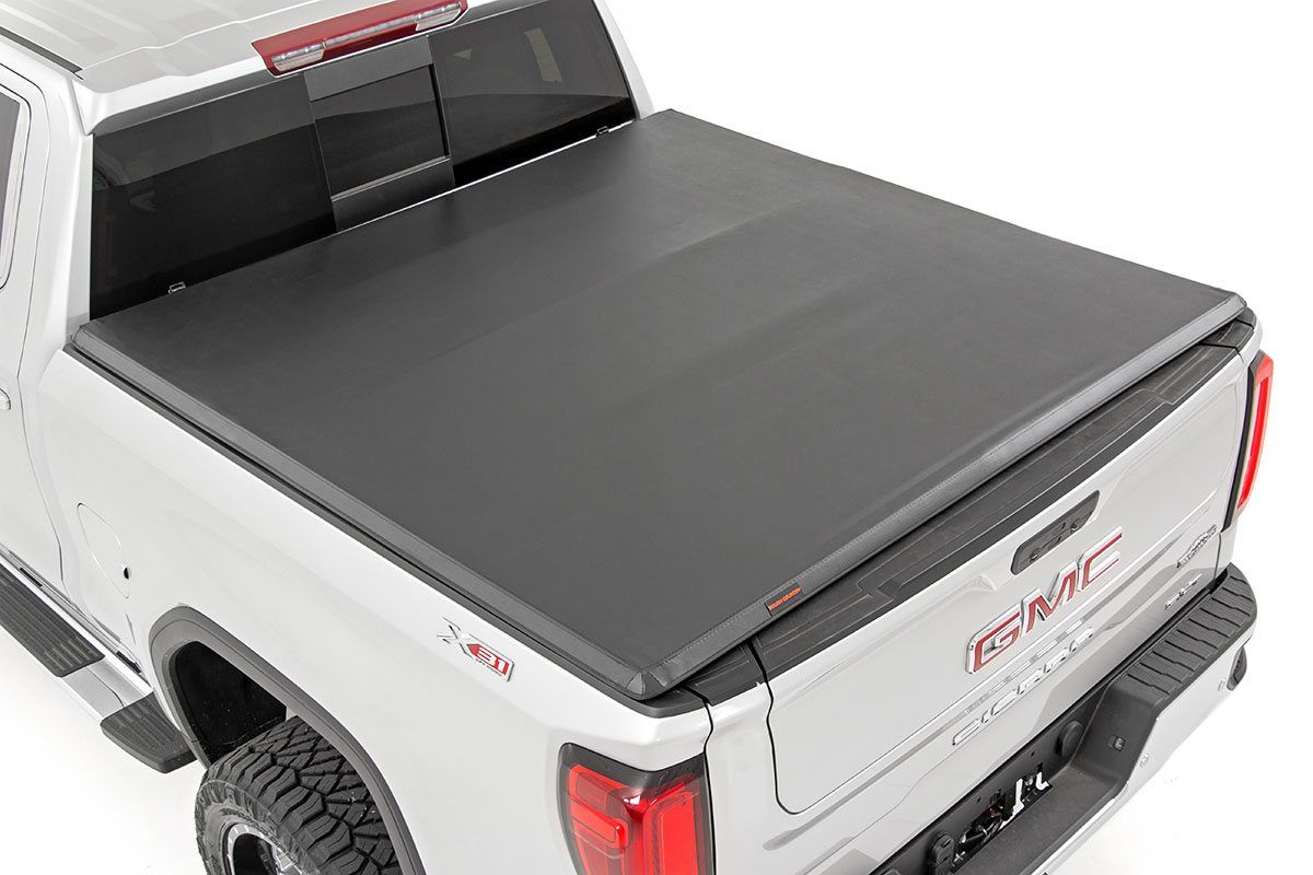Rough Country Soft Tri-Fold Bed Cover | 5'10" Bed | Chevy/GMC Sierra 1500 (19-26)/Silverado 1500 (19-26)