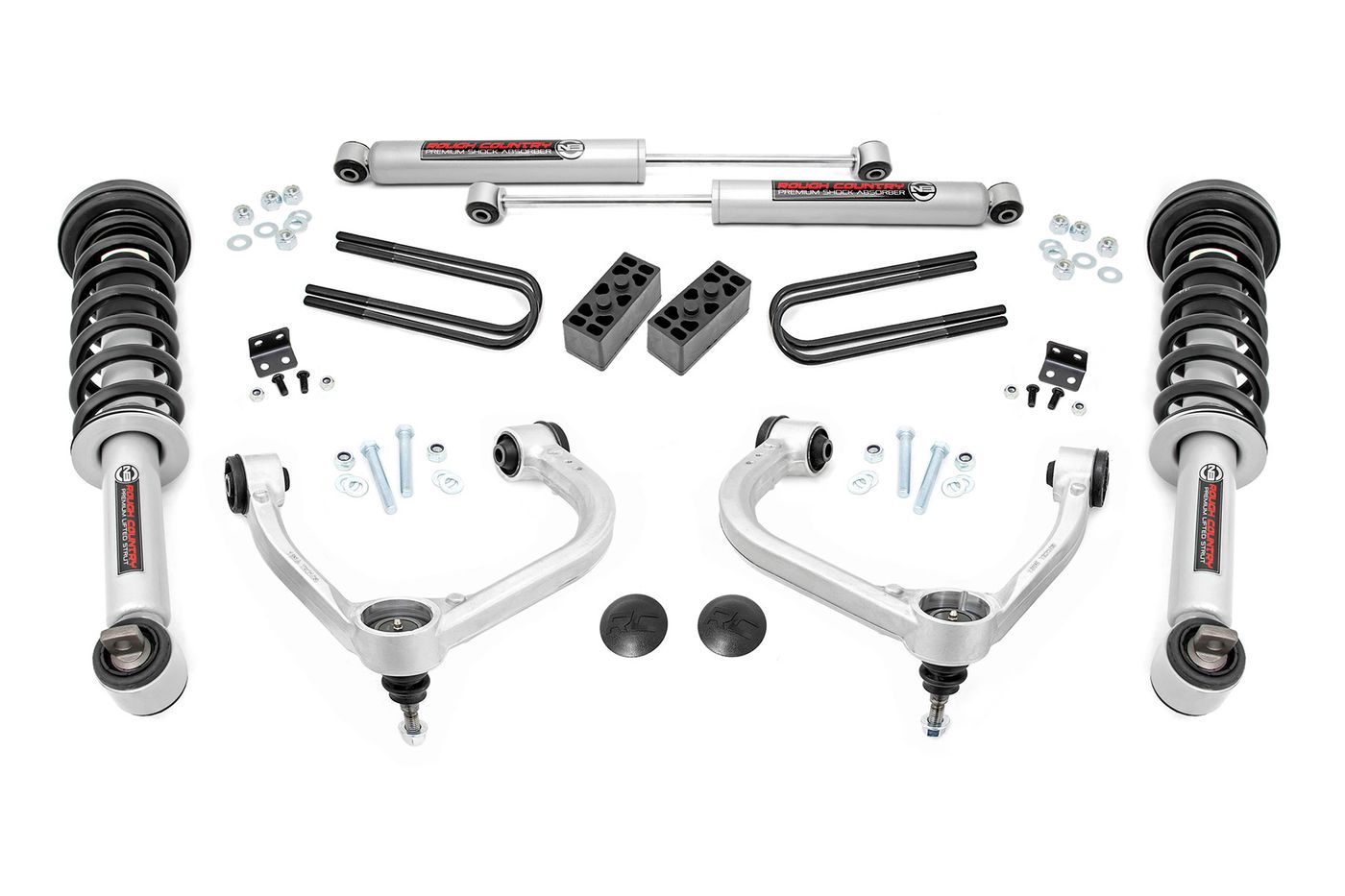Rough Country 3 Inch Lift Kit | Forged UCA | N3 Struts | Ford F-150 4WD (2021-2026)