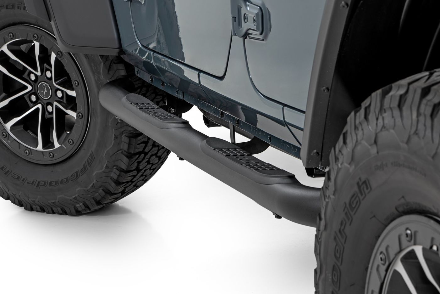 Rough Country Nerf Steps | 3-Inch Tube | 4 Door | Jeep Wrangler Unlimited 2WD/4WD (2018-2026)