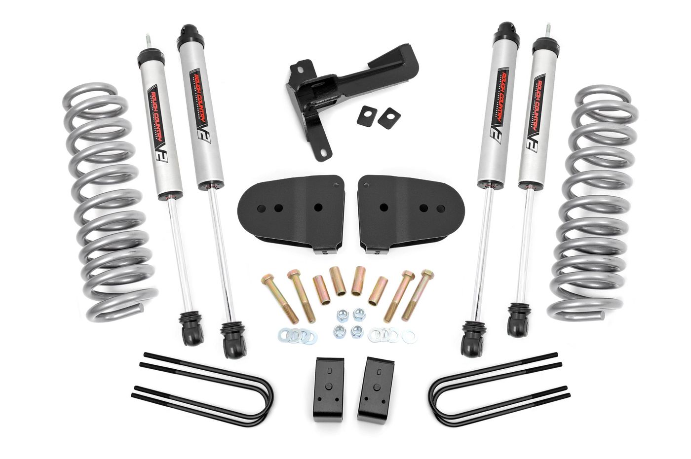 Rough Country 3 Inch Lift Kit | V2 | Front Diesel Coils | Ford F-250 Super Duty 4WD (23-26)