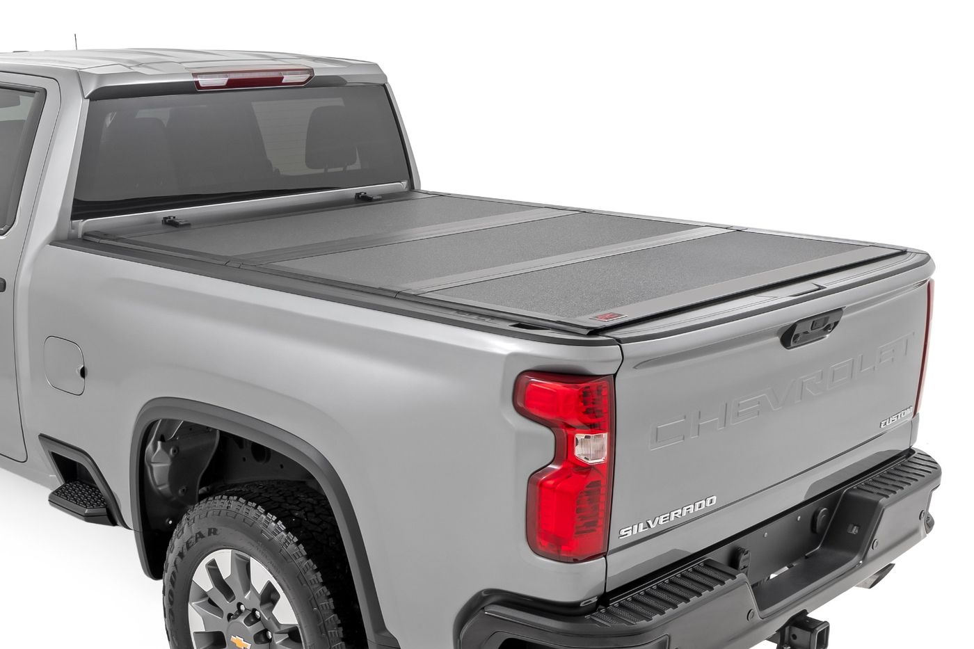 Rough Country Hard Tri-Fold Flip Up Bed Cover | 6'9" Bed | Chevy/GMC Silverado/Sierra 2500HD/3500HD (20-26)