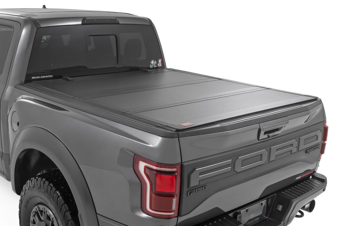 Rough Country Hard Tri-Fold Flip Up Bed Cover | 5'7" Bed | Ford F-150 (21-26)/F-150 Lightning (22-26)