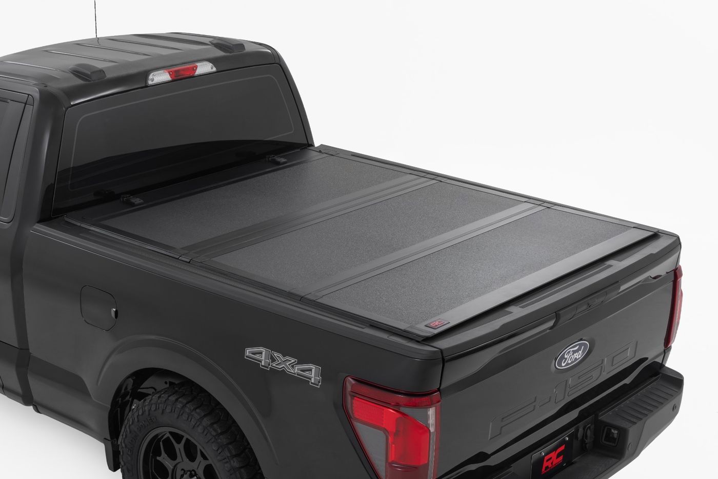 Rough Country Hard Tri-Fold Flip Up Bed Cover | 6'7" Bed | Ford F-150 2WD/4WD (2021-2026)