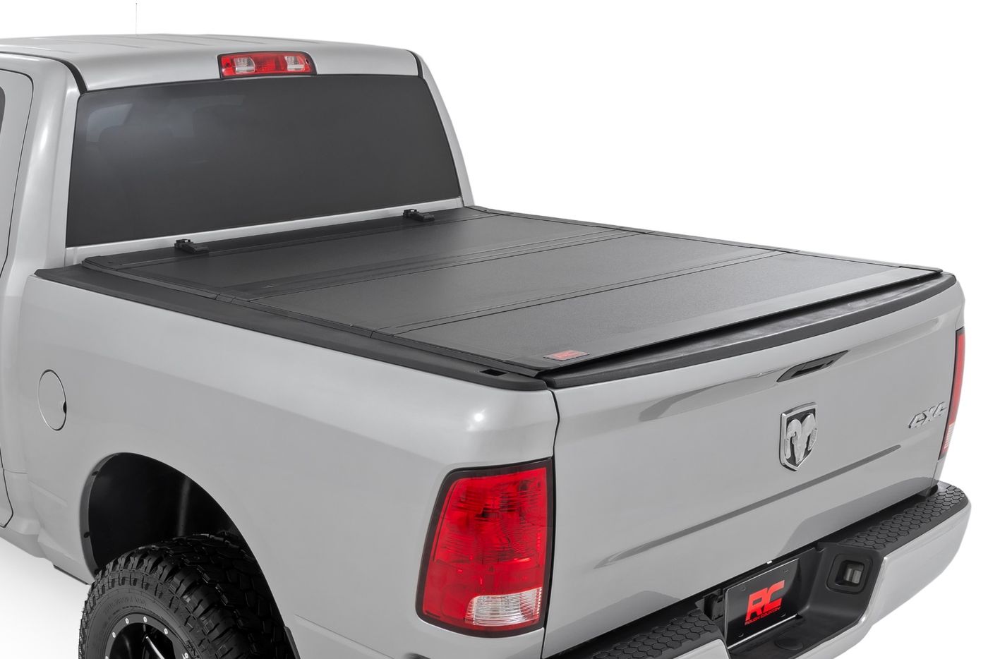 Rough Country Hard Tri-Fold Flip Up Bed Cover | 5'7" Bed | Ram 1500 2WD/4WD (2009-2018 & Classic)