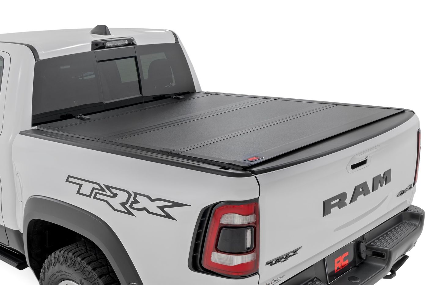 Rough Country Hard Tri-Fold Flip Up Bed Cover | 6'4" | Ram 1500 (19-26)/1500 TRX (21-24)