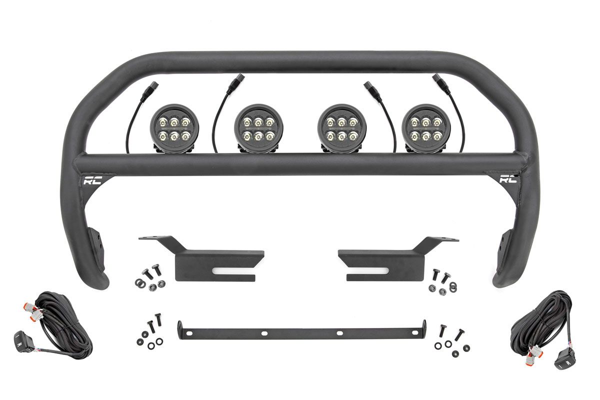 Rough Country Nudge Bar | 3.5 Inch Round Led (x4) | Ford Bronco 4WD (2021-2026)