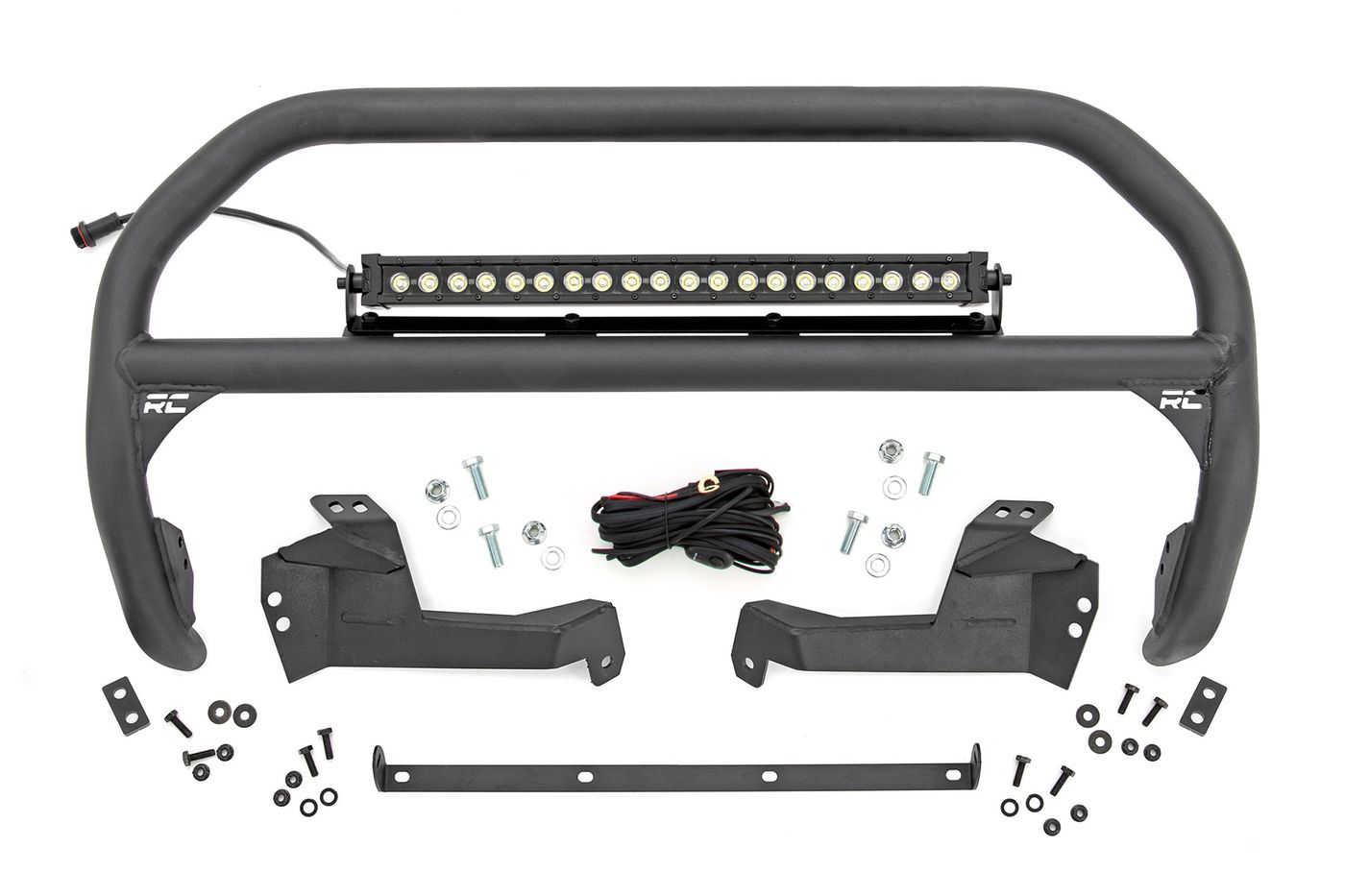 Rough Country Nudge Bar | 20 Inch BLK DRL Single Row LED | Ford Bronco Sport 4WD (21-24)
