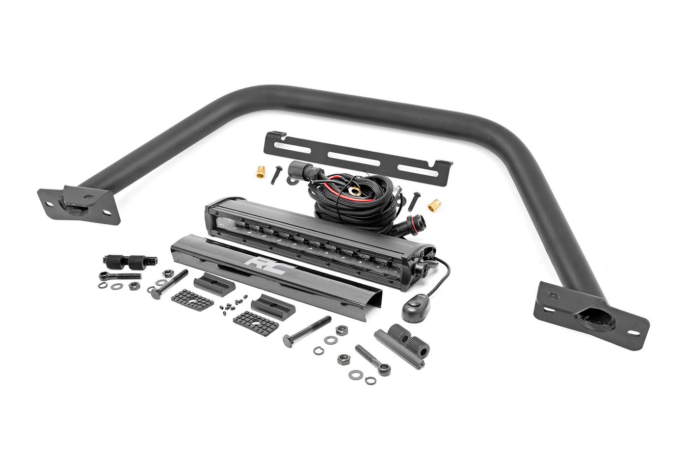 Rough Country Safari Bar | 12" LED Light Bar | Black | Single Row | OE Modular Steel | Ford Bronco (21-26)