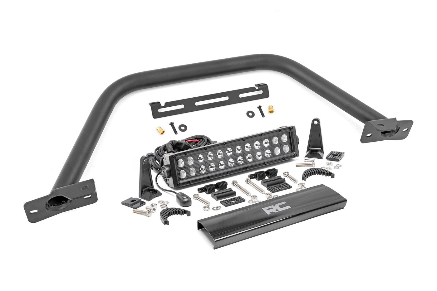 Rough Country Safari Bar | 12" LED Light Bar | Black | Dual Row | OE Modular Steel | Ford Bronco (21-26)