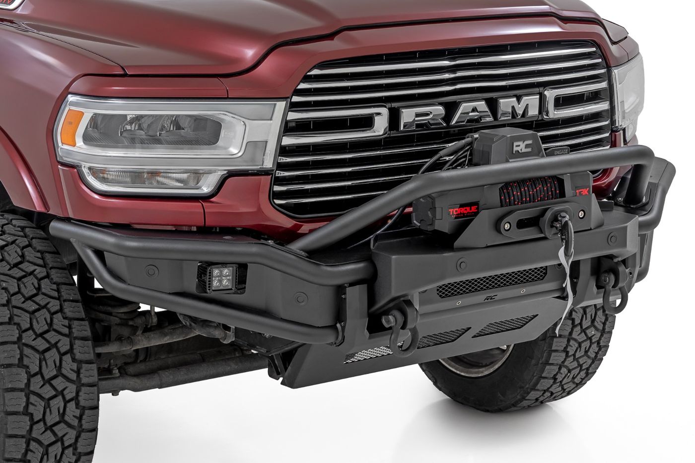 Rough Country Front Bumper | Tubular |Winch Mount | Ram 2500/3500 2WD/4WD (2019-2026)