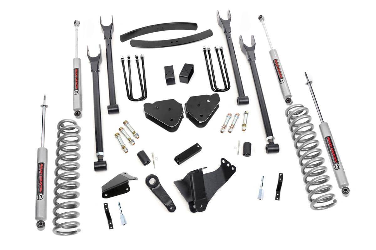 Rough Country 6 Inch Lift Kit | Diesel | 4 Link | No OVLDS | Ford F-250/F-350 Super Duty (05-07)
