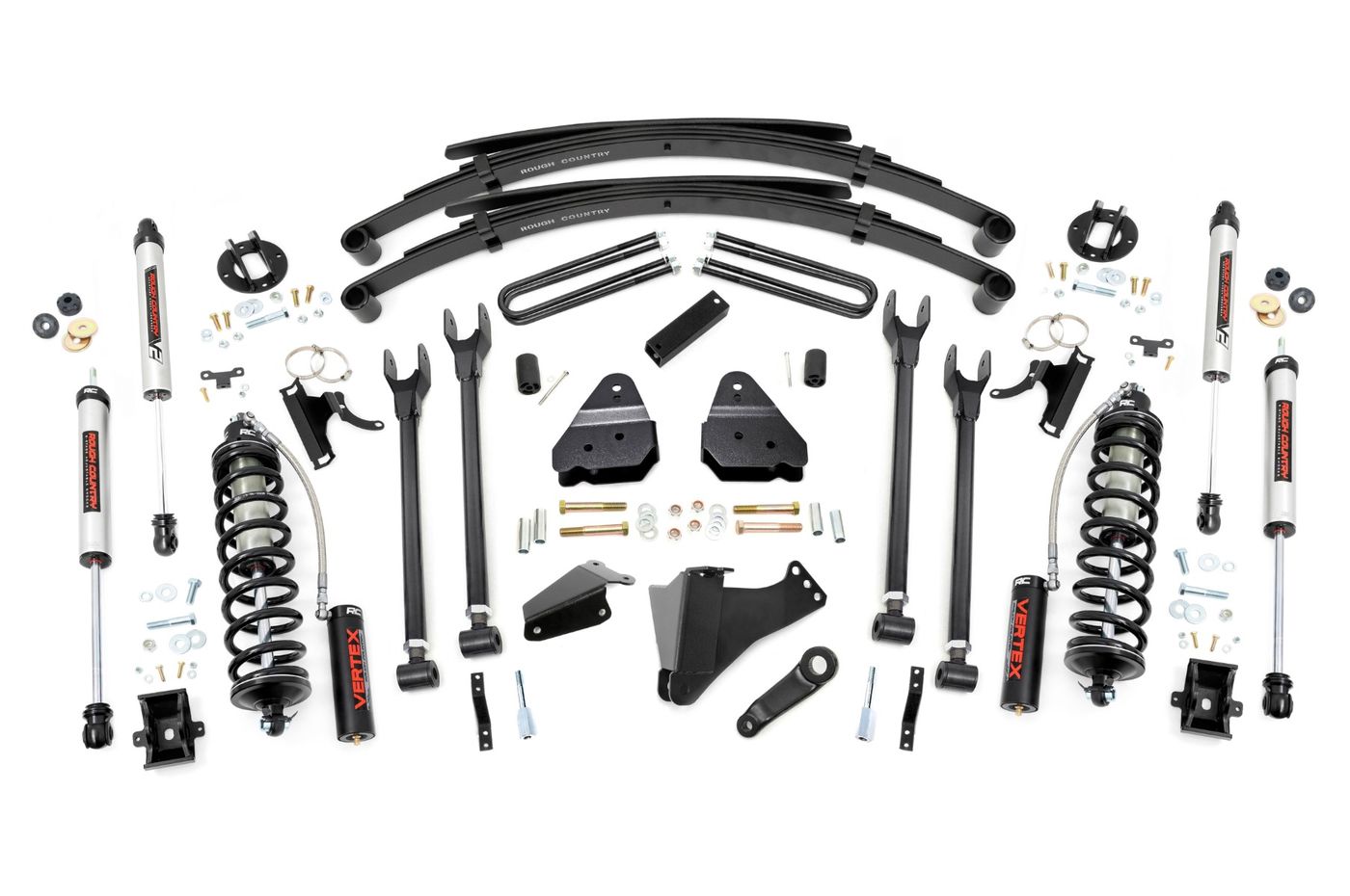 Rough Country 6 Inch Lift Kit | Gas | 4 Link | RR Spring | C/O V2 | Ford F-250/F-350 Super Duty (05-07)