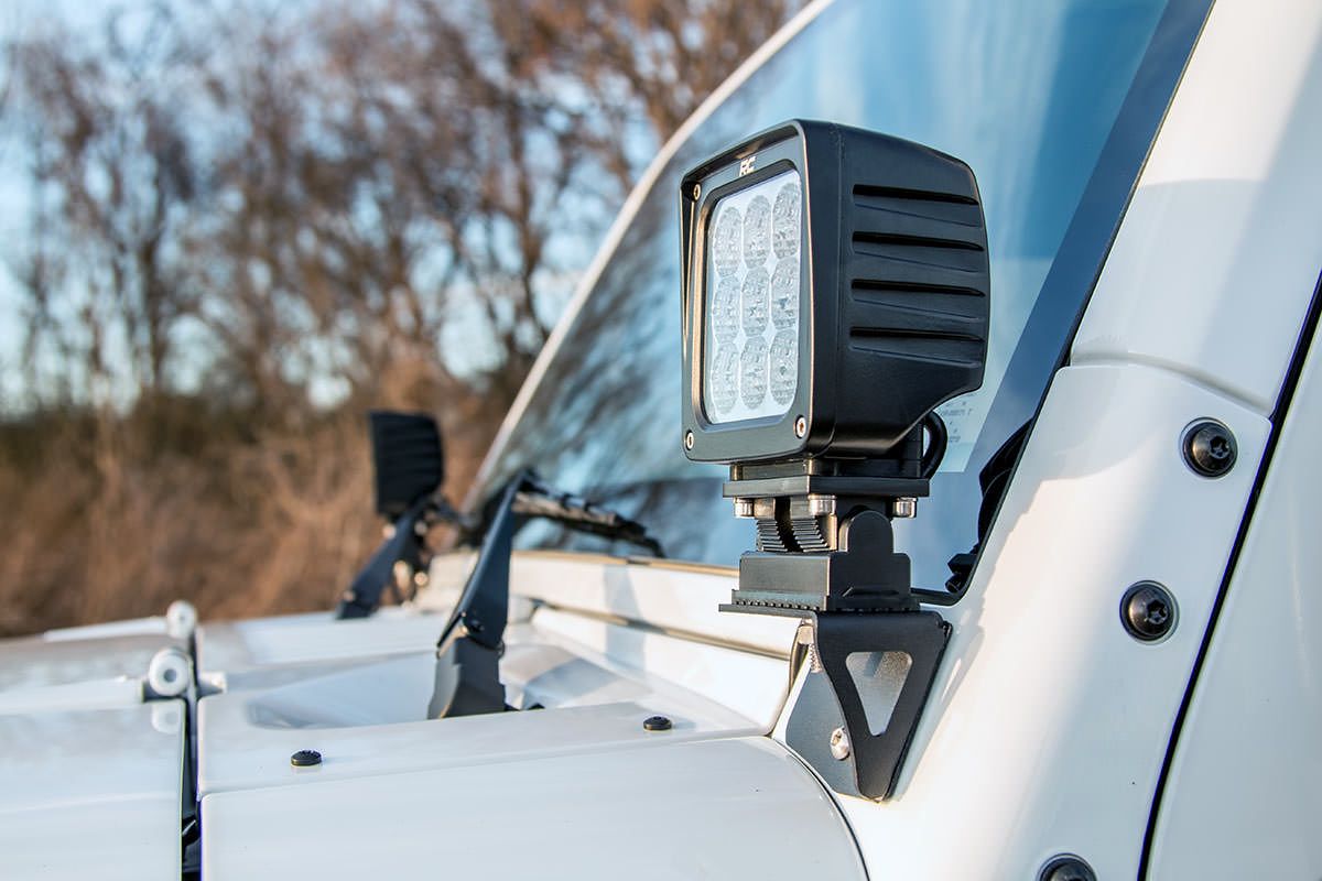 Rough Country Light Mounts | Lower Windshield | Jeep Wrangler JK/Wrangler Unlimited (07-18)