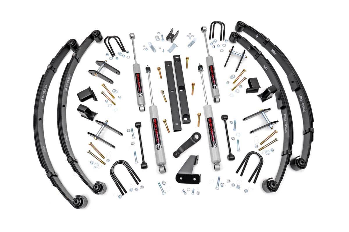 Rough Country 4.5 Inch Lift Kit | Power Steering | Jeep Wrangler YJ 4WD (1987-1995)