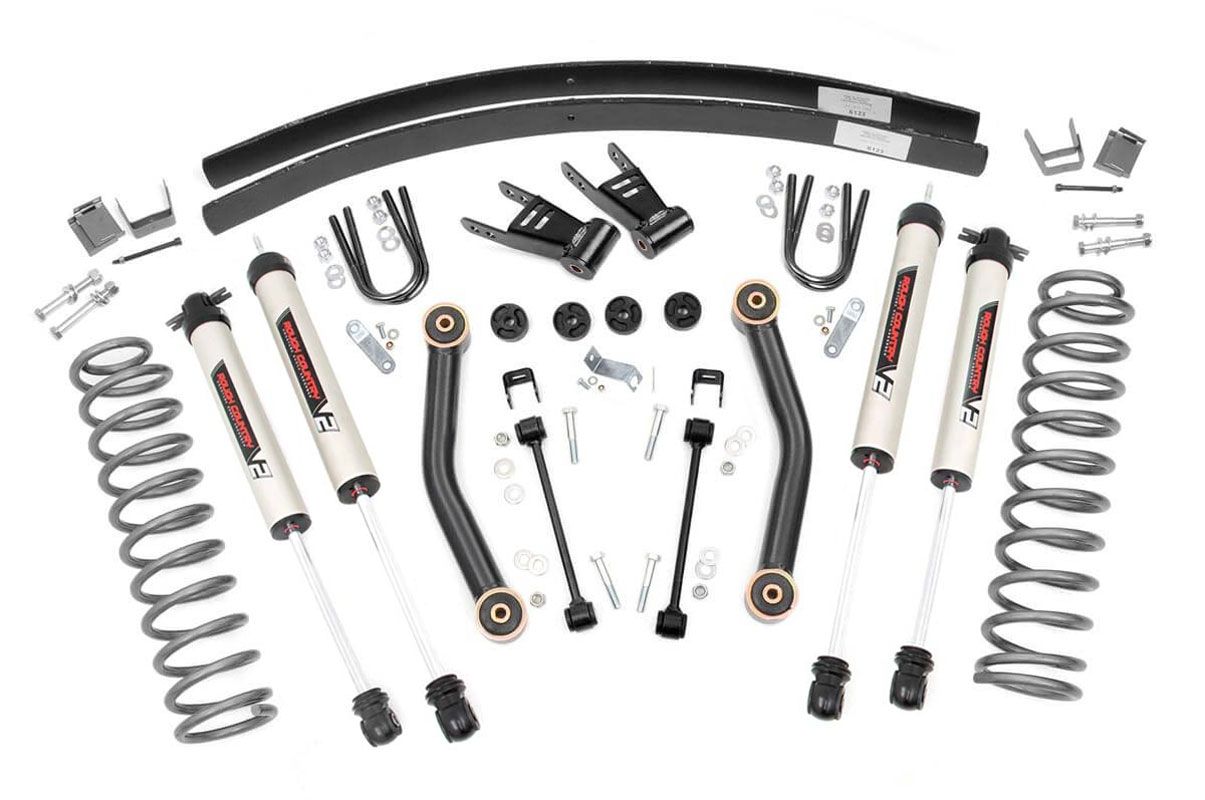 Rough Country 4.5 Inch Lift Kit | V2 | Rear AAL | Jeep Cherokee XJ 2WD/4WD (1984-2001)