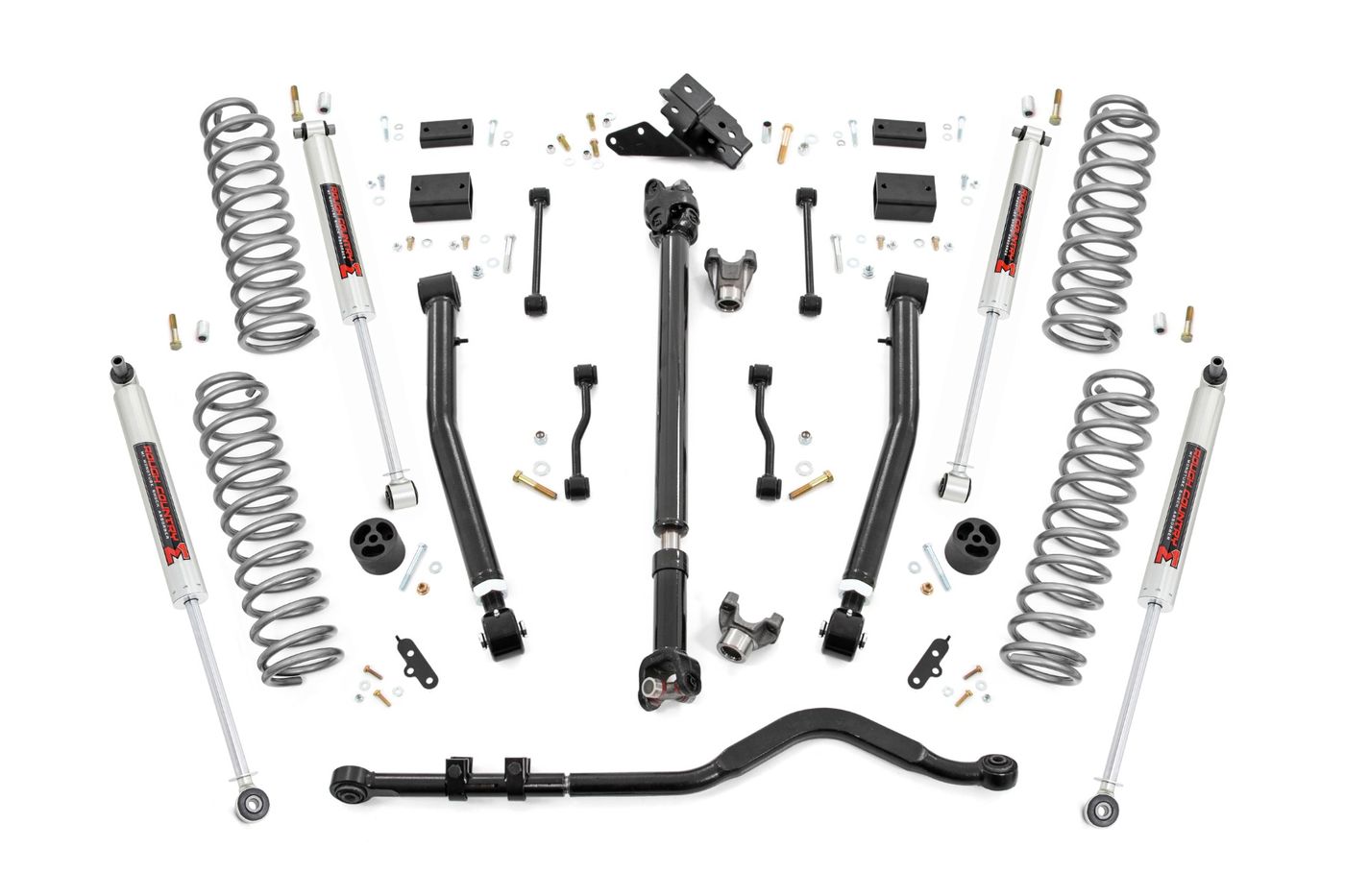 Rough Country 3.5 Inch Lift Kit | Adj Lower | FR D/S | M1 | Jeep Wrangler JL 4WD (18-23)