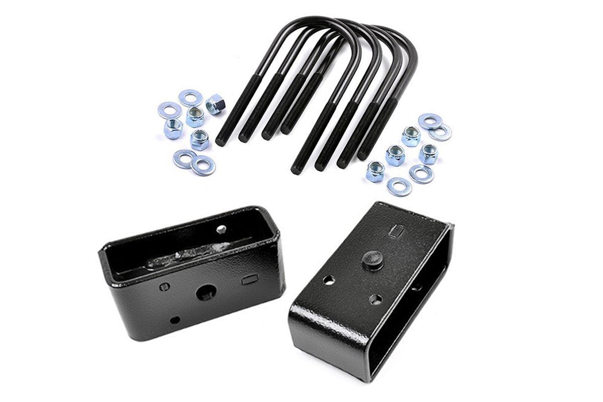 Rough Country 2 Inch Block & U-Bolt Kit | Ford F-250 Super Duty 2WD/4WD (2011-2016)
