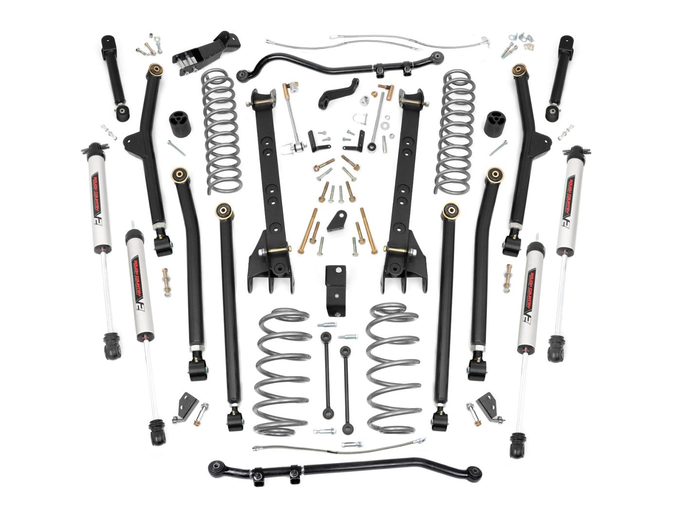 Rough Country 4 Inch Lift Kit | Long Arm | V2 | Jeep Wrangler TJ 4WD (1997-2006)