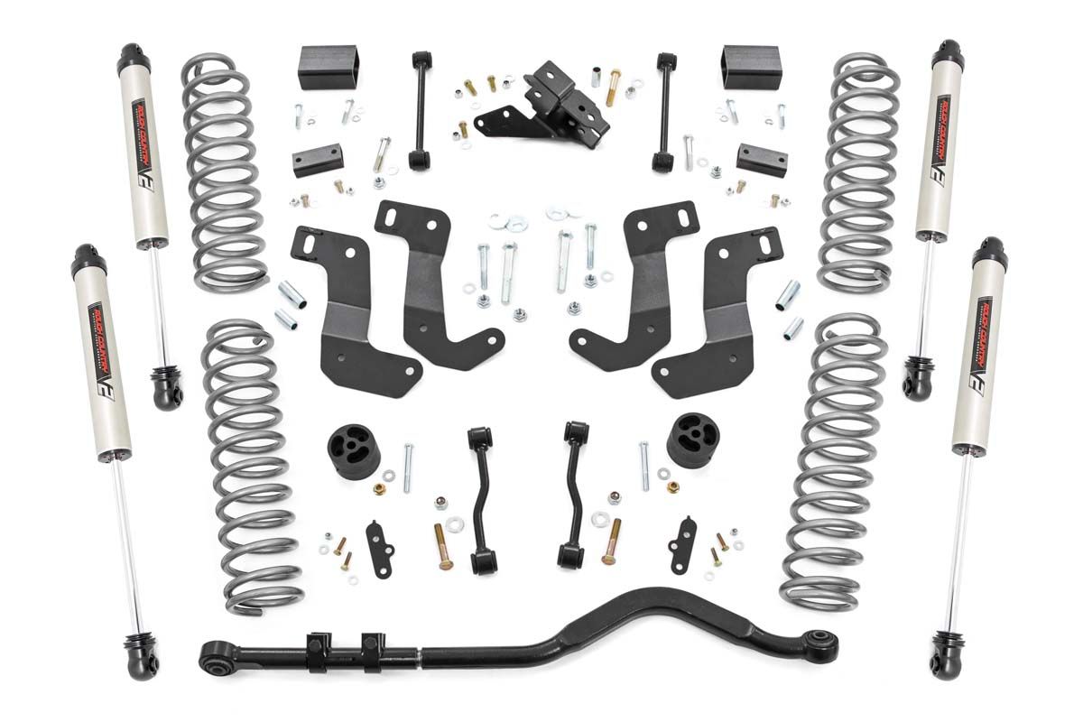 Rough Country 3.5 Inch Lift Kit | C/A Drop | Stage 1 | V2 | Jeep Wrangler Unlimited (18-23)