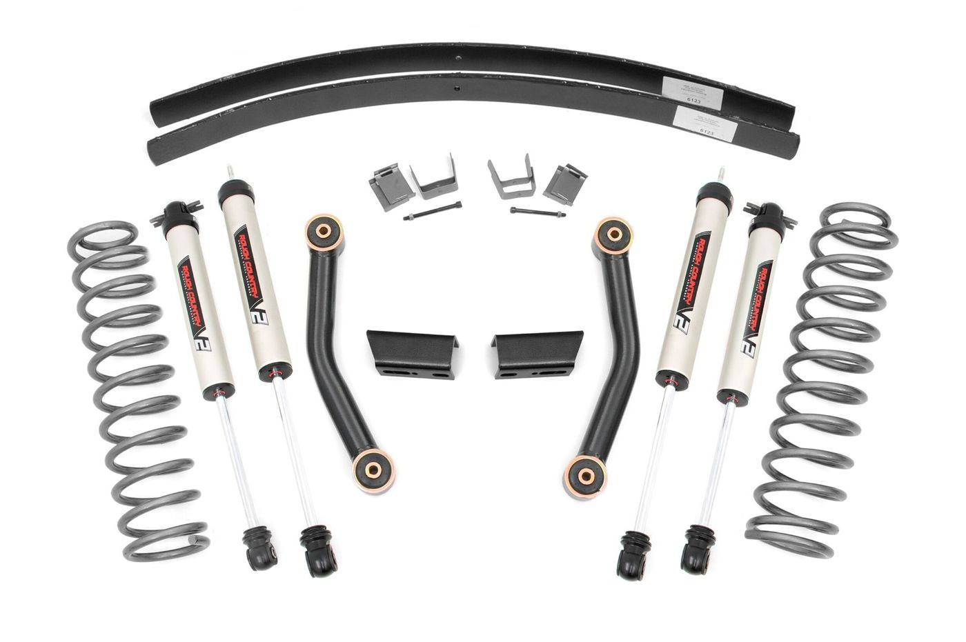 Rough Country 3 Inch Lift Kit | SII | RR AAL | V2 Shocks | Jeep Cherokee XJ 2WD/4WD (84-01)