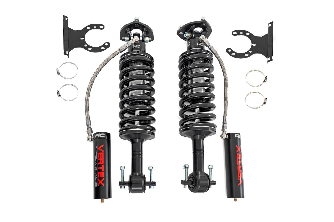 Rough Country Vertex 2.5 Remote Reservoir Leveling Coilovers | 2 Inch | Ford F-150 (14-26)
