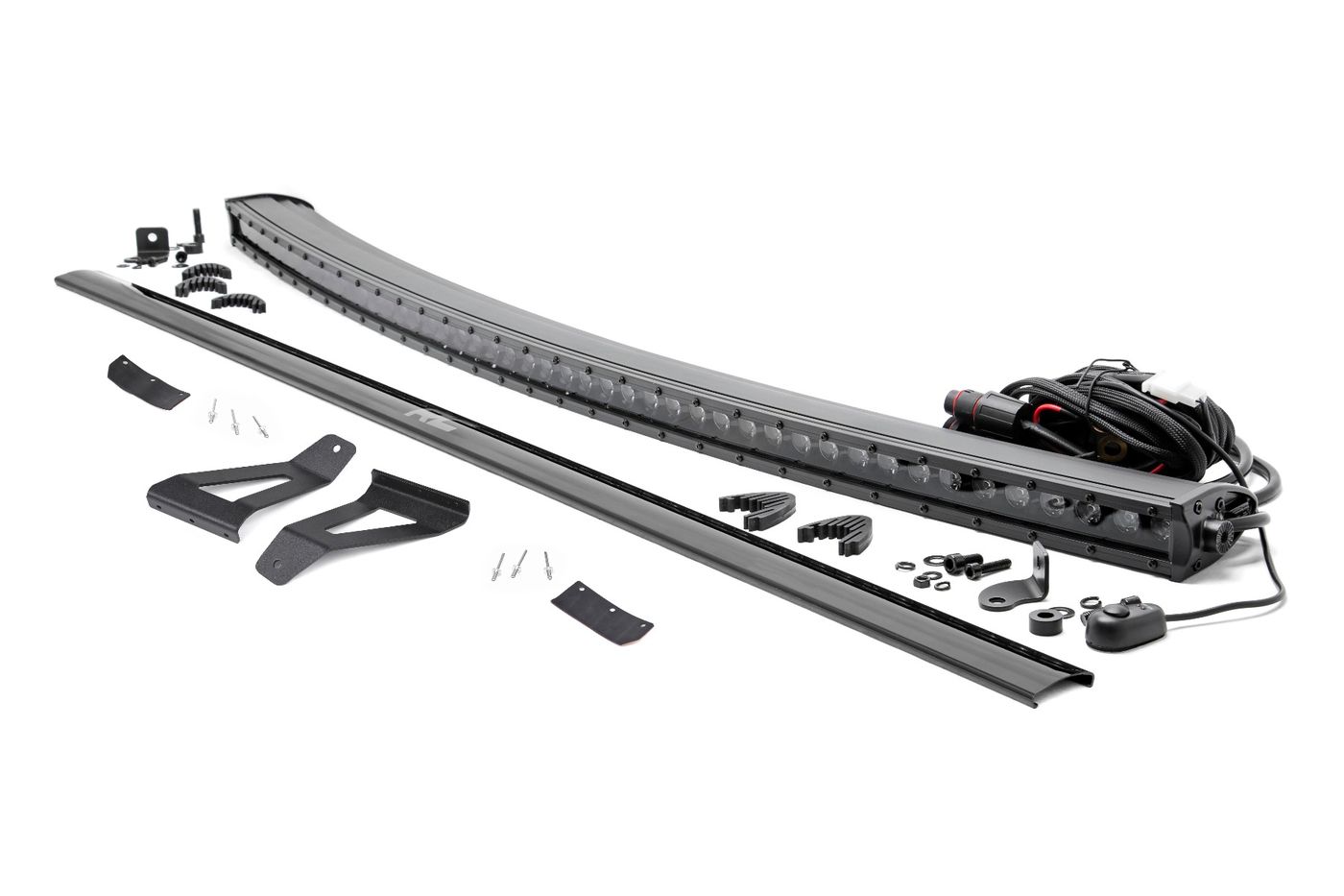Rough Country LED Light Kit | Windshield Mount | 50" BLK Single Row | Jeep Cherokee XJ (84-01)