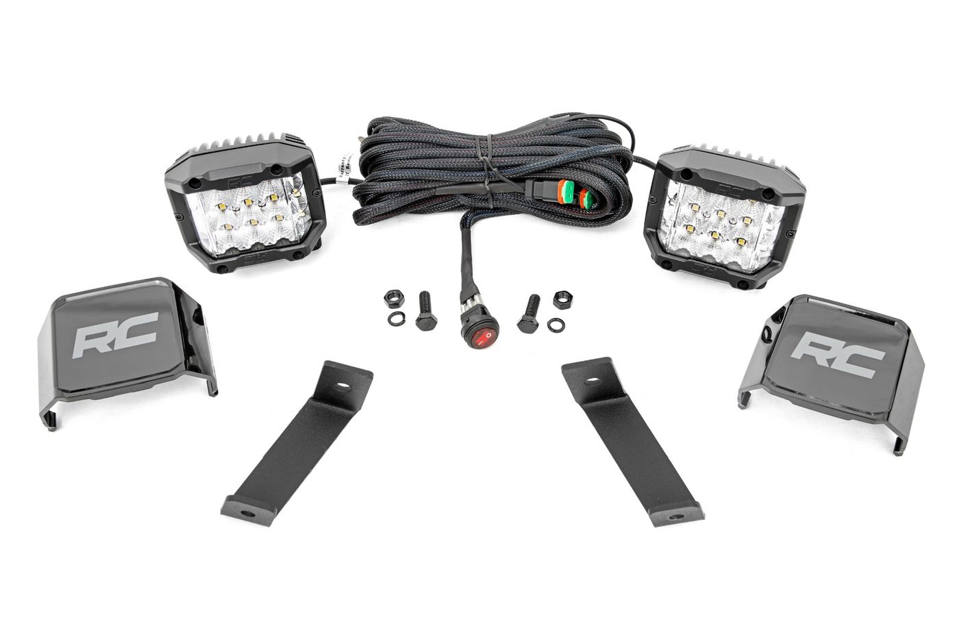 Rough Country LED Light Kit | Ditch Mount | 3" OSRAM | Wide | Jeep Cherokee KL (14-21)