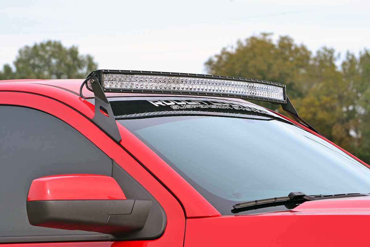 Rough Country LED Light Mount | Upper Windshield | 54" Curved | Chevy/GMC 2500HD/3500HD (15-19)