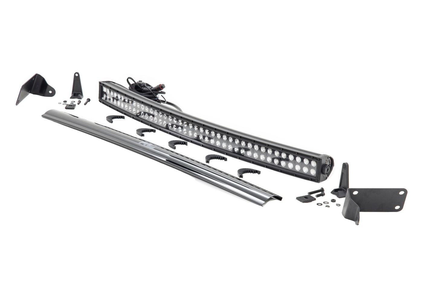 Rough Country LED Light Kit | Bumper Mount | 40" Black Dual Row | Ram 2500/3500 4WD (11-18)