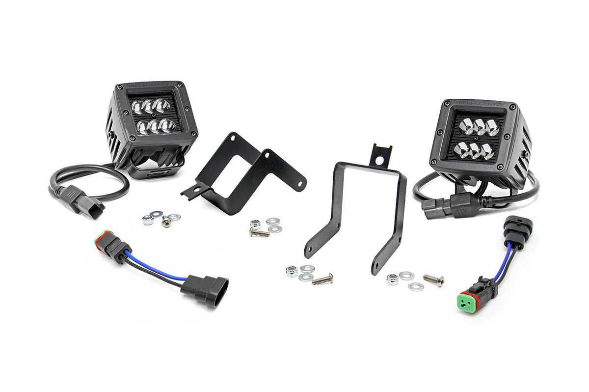 Rough Country LED Light Kit | Fog Mount | 2" Black Pair | Ford F-250/F-350 Super Duty (11-16)