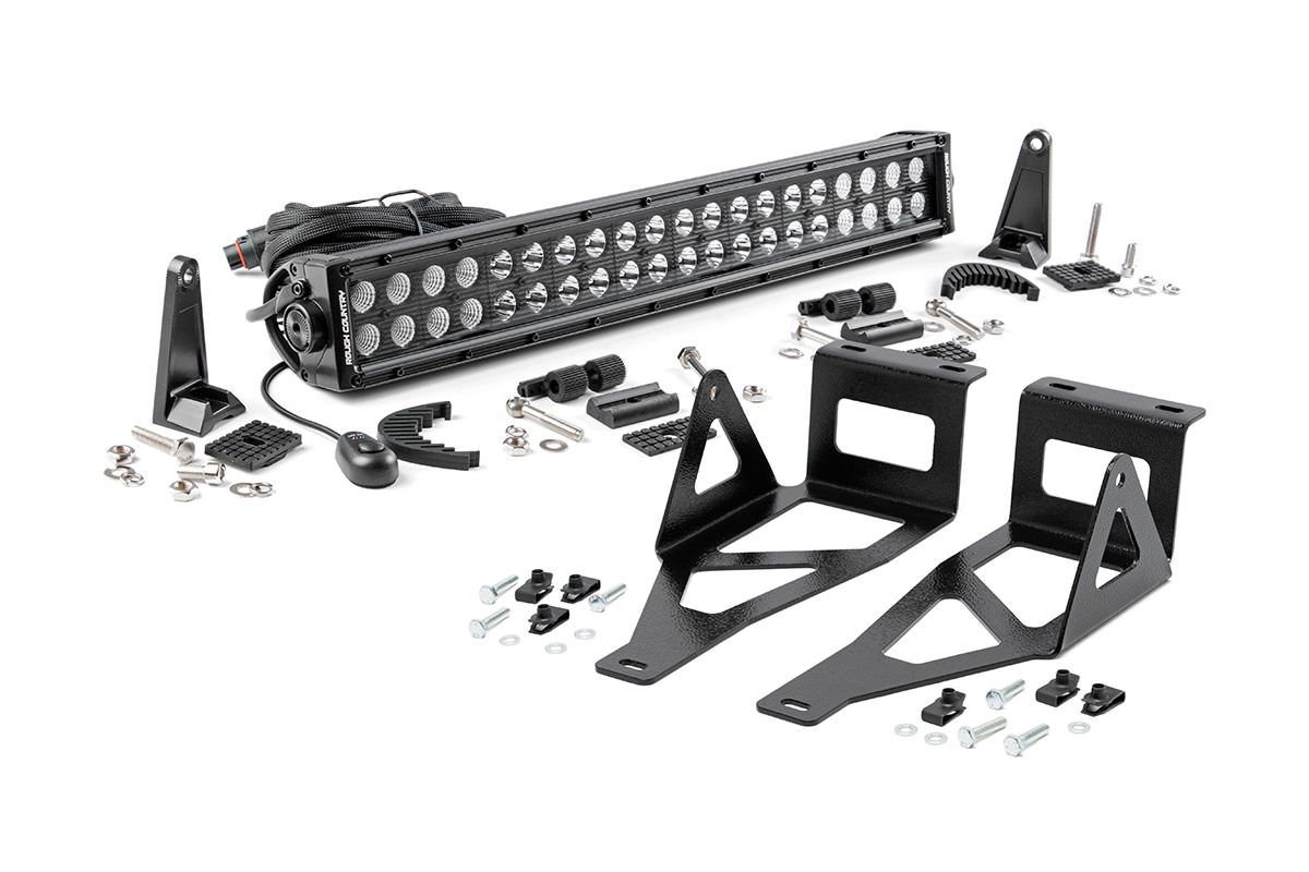 Rough Country LED Light Kit | Bumper Mount | 20" Black Dual Row | Ford F-250/F-350 Super Duty (05-07)