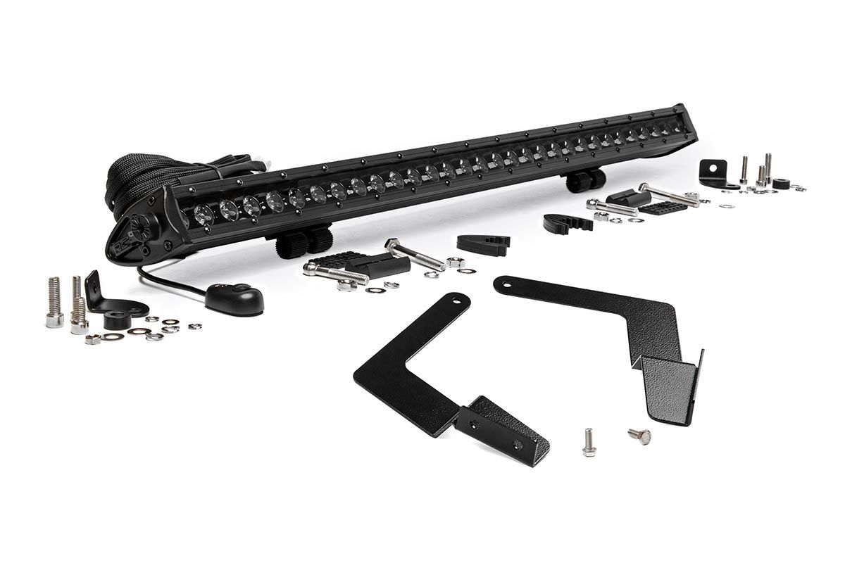 Rough Country LED Light Kit | Lower Grille Mount | 30" Black Single Row | Toyota Tacoma (16-23)