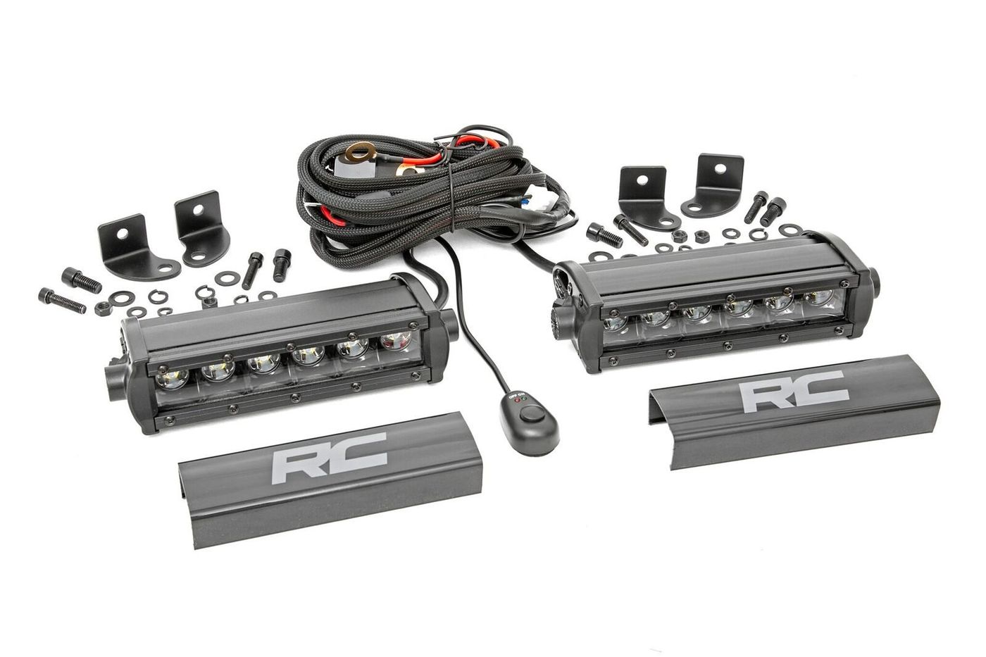 Rough Country 6 Inch Black Series LED Light Bar | Single Row | Pair