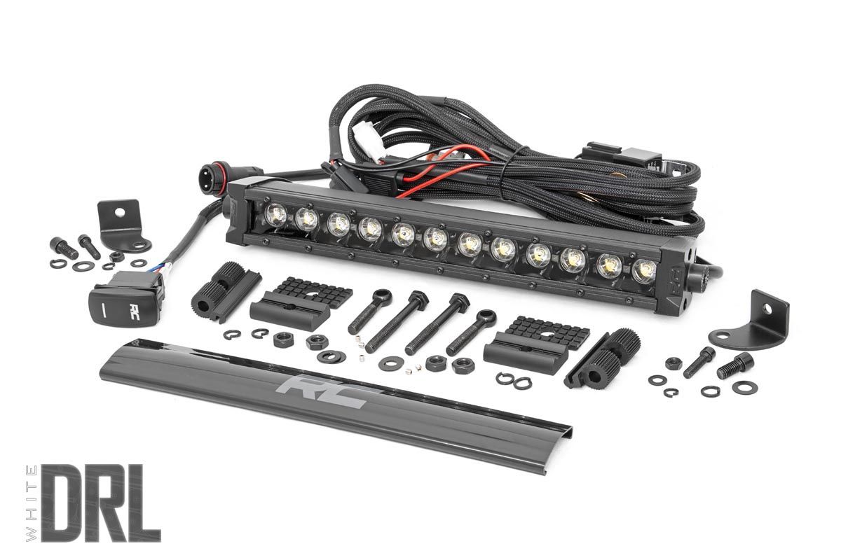 Rough Country 12 Inch Black Series LED Light Bar | Single Row | Cool White DRL
