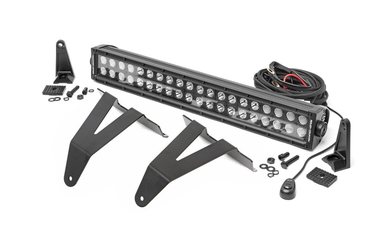 Rough Country LED Light Kit | Bumper Mount | 20" Black Dual Row | Ram 1500 2WD/4WD (19-24)