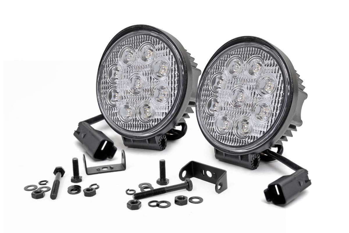 Rough Country 4 Inch Chrome Series LED Light | Round | Pair